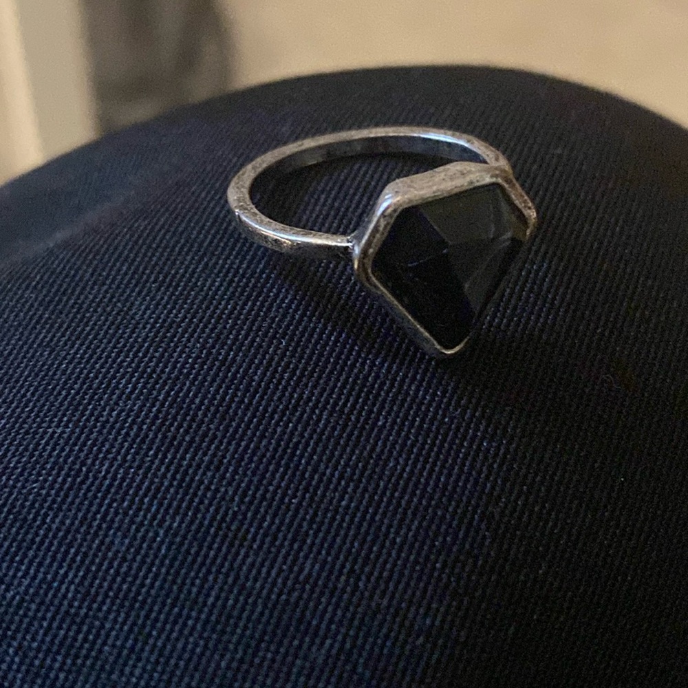 925 Silver Onyx Diamond Shape Ring